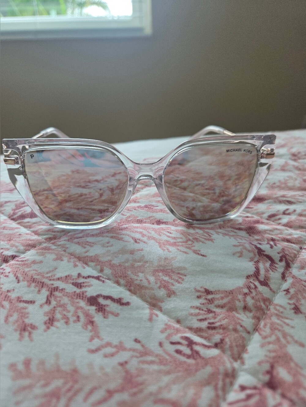 Michael Kors Clear Frame Polarized  Sunglasses. LIKE NEW well Cared For.